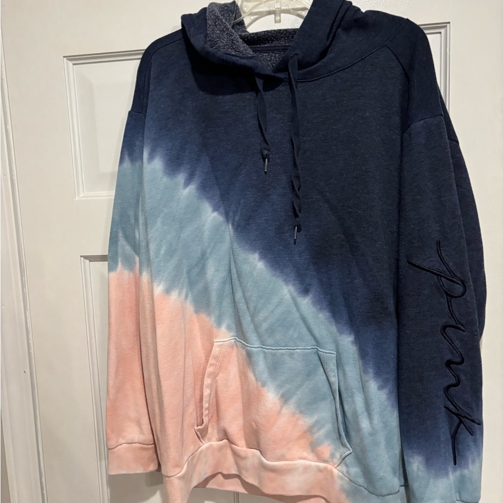Victoria's Secret Navy and Pastel Tie-Dye Hoodie